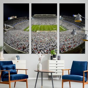 Beaver Stadium Penn State Stadium Penn State Football Wall Art Stadium Print Beaver Stadium Out Penn State Night Game Ready to Hang Canvas
