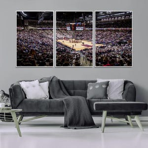 Impressão em tela de basquete da Red Arena: decoração esportiva do estádio de Nebraska