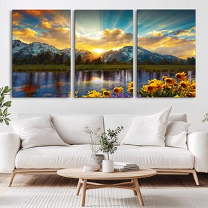 Grand Teton Canvas Print, National Park Art, Mountain Landscape, Spring Style, Grand Teton Wall Art, Living Room Decor, Wyoming Wall Art