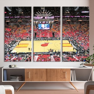 Kaseya Center Miami Heat Stadium Wall Art Canvas Print, NBA Basketball Play Game Wall Art Print, Basketball Lover Gift, Miami Wall Art Print