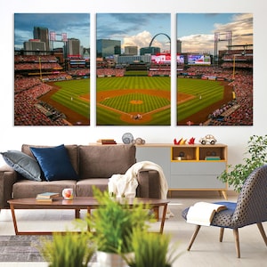 Busch Stadium St Louis Cardinals Stadium Wall Art Canvas Print - Baseball Multi Panel Wall Art Print -  Framed Wall Art - Ready to Hang