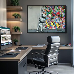 Graffiti Reveal Canvas Print: Urban Street Art Decor, Framed Artwork