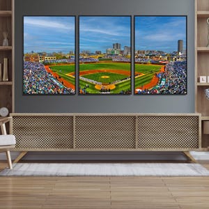 Wrigley Field Stadium Chicago Cubs Stadium Wall Art Canvas Print - Baseball Multi Panel Wall Art Print - MLB Wall Art - Sport Lovers Gift