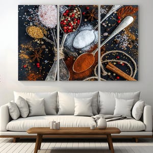 Kitchen Spices Canvas Print: Food Wall Art, Restaurant Decor