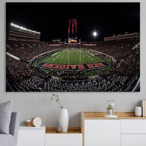 Jones AT&T Stadium Canvas Wall Art - Panoramic Night Football Game View, Texas Stadium Print, Perfect for Sports Fans, Ready to Hang Decor