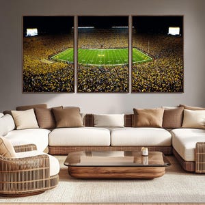 Stadium In Michigan Football Stadium Wall Art, Sport Canvas Print, American Football Art, Football Palace Print, Man Cave Decor, Boyfriend