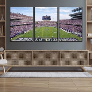 Stampa su tela dello stadio Amon G. Carter - Vista panoramica della partita di football, stampa dello stadio del Texas, decorazione pronta da appendere, perfetta per gli appassionati di sport