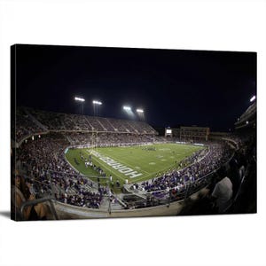 Stampa artistica su tela dello stadio Fort Worth Amon G. Carter - Arte dello stadio di football - Decorazione murale in tela giclée incorniciata per sala giochi o ufficio