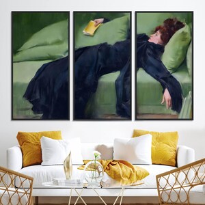 A Decadent Girl Wall Art, Framed Canvas Home Decor, Ramon Casas, Ready to Hang, A Decadent Girl Canvas Print A Decadent Girl by Ramon Casas