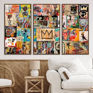 Framed Graffiti Canvas Print: Abstract Urban Wall Art, Mirrored Edges