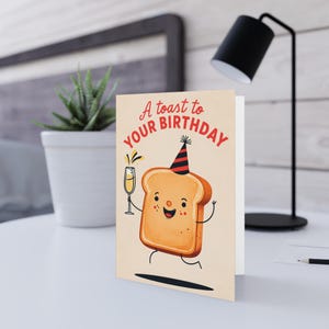 A toast to your birthday toast decorative happy birthday Card, gifts for her, gifts for him, greeting cards, cute cards