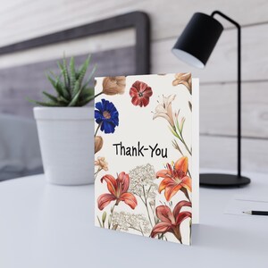 Rustic minimalist Floral Thank you Greeting Cards