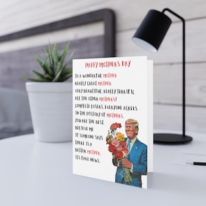Tarjeta de Trump para una madre maravillosa, tarjeta divertida, haz que las madres vuelvan a ser grandes, tarjeta del Día de la Madre