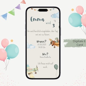 Invito Compleanno Bambini - personalizzabile - E-Card - invito digitale compleanno aereo pilota