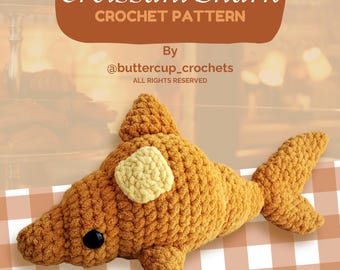 Croissant Shark (SOLO schema all'uncinetto) / Buttercupcrochets / Food Animal