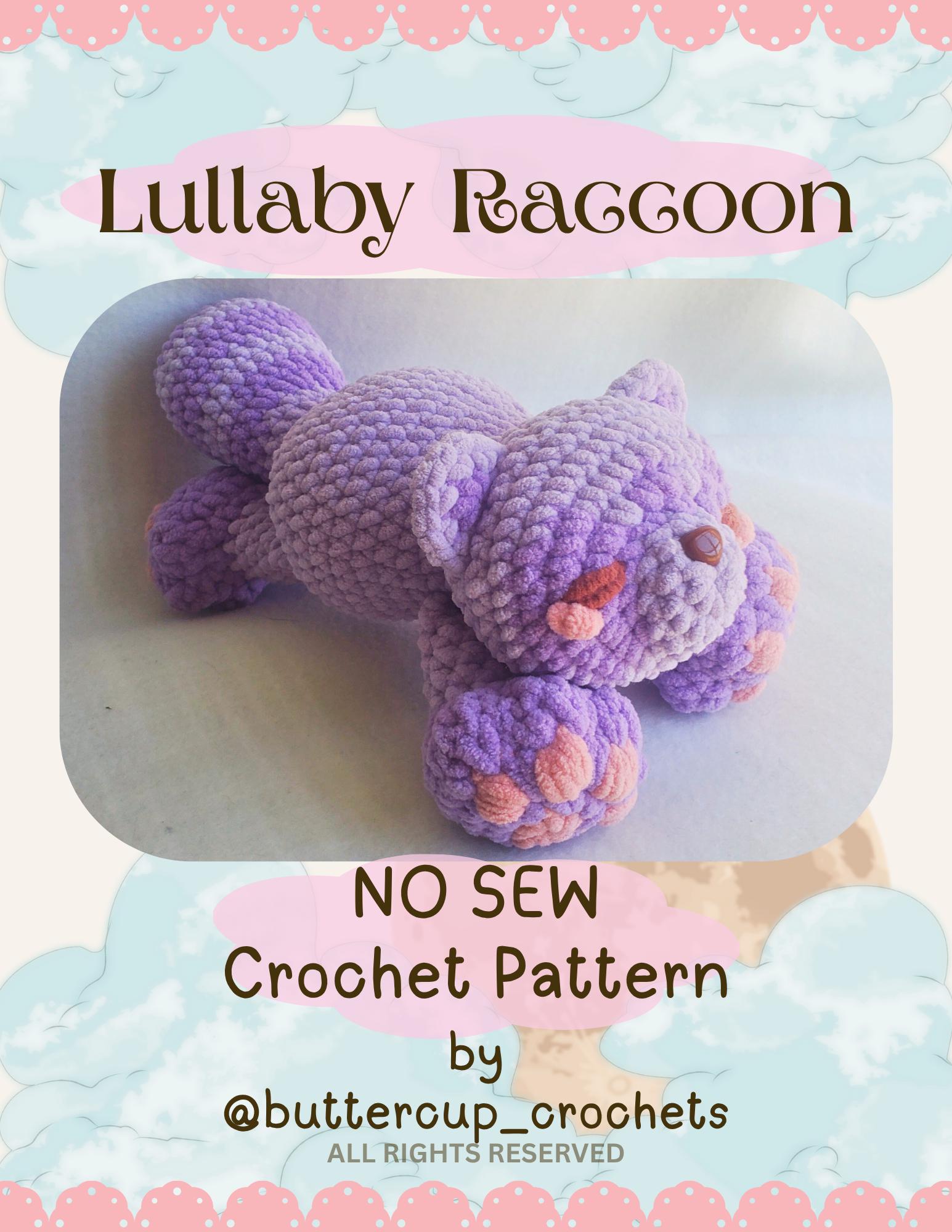 30 Racoon Crochet Patterns for Woodland Amigurumi, Hats, Appliques, and Cozy Handmade... 14 No-Sew Lullaby Racoon Crochet Pattern