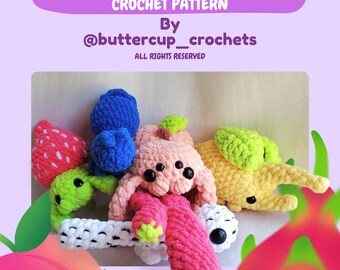 Set di insetti di frutta (SOLO schema all'uncinetto) / Buttercupcrochets / Animale di cibo