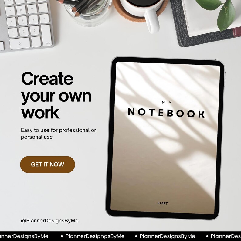 Digital notebook, iPad notebook, Digital planning, PDF Template, Goodnotes template, Hyperlinked planner, Editable planners, E-ink planner, All in one planner, Journal PDF, Aesthetic planner, Interactive PDF