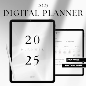 2025 Digital Planner Dated iPad GoodNotes Planner Undated Digital Journal All In One Daily Monthly Planner Minimalist Yearly Notebook