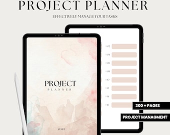 Pianificatore di progetti digitali: modello iPad, Goodnotes, tablet (PDF)