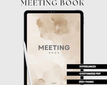 Digital Meeting Book, Hyperlinked Planner for GoodNotes (PDF)
