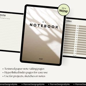 Digital notebook, iPad notebook, Digital planning, PDF Template, Goodnotes template, Hyperlinked planner, Editable planners, E-ink planner, All in one planner, Journal PDF, Aesthetic planner, Interactive PDF