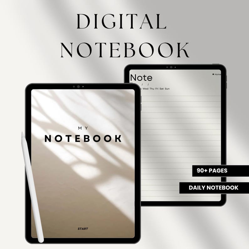 Digital notebook, iPad notebook, Digital planning, PDF Template, Goodnotes template, Hyperlinked planner, Editable planners, E-ink planner, All in one planner, Journal PDF, Aesthetic planner, Interactive PDF