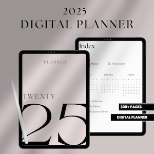 Digital Planner 2025, Dated Goodnotes iPad Planner, All In One Yearly Goal Journal, Daily Business Life Calendar, Weekly Life Planner