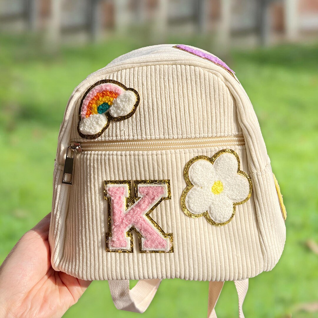Personalized Handmade Chenille Patch Kids Corduroy Backpack ...