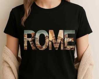 ROME Vintage PNG – Retro Collage Letters Design for T-Shirts & Prints - Instant download / High-resolution
