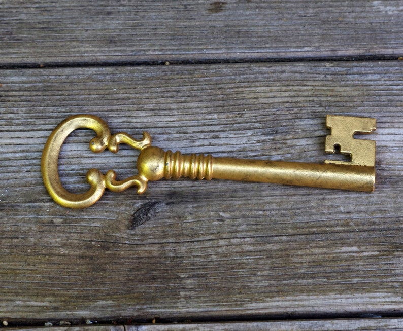 Large Gold Metal Key