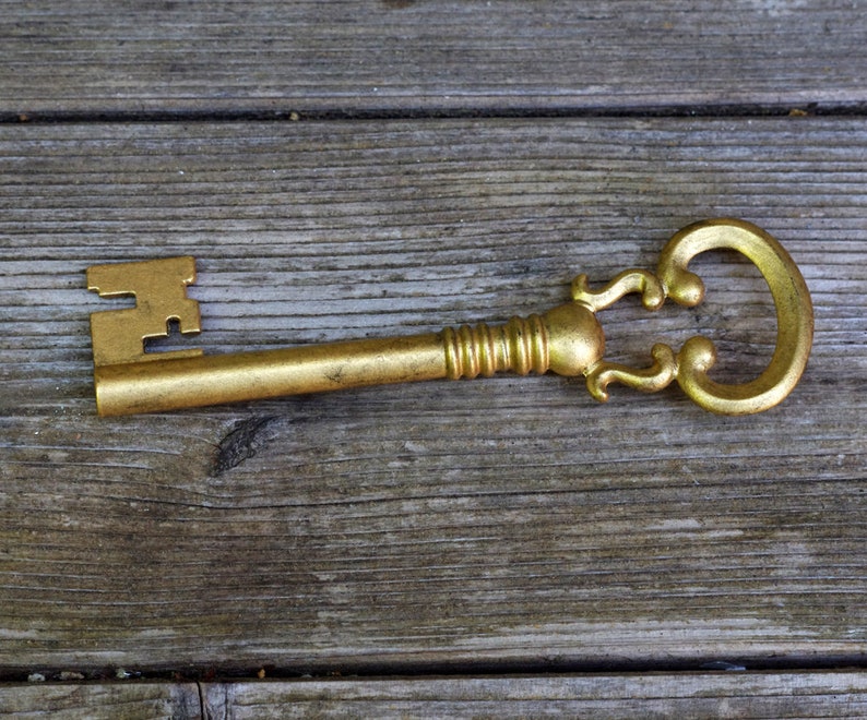Large Gold Metal Key