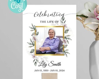 Funeral COMPLETE BUNDLE - 18 Files | Watercolor Lily Theme | Editable | Corjl Instant Download | Item #PPLF0201