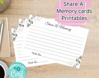 Watercolor Lily Funeral Accessory Bundle: Editable Memorial (Corjl Instant Download)