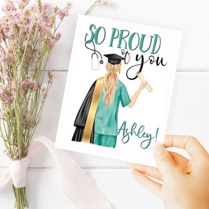 Personalized Nurse Graduation Card for Nurse Congratulations on Nursing Degree Custom Congratulations Card for Nurse 2024 Nursing Grad