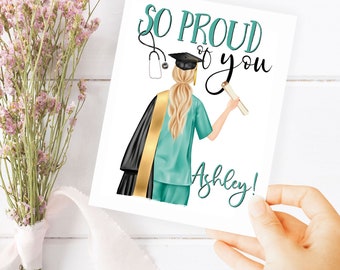 Personalized Nurse Graduation Card for Nurse Congratulations on Nursing Degree Custom Congratulations Card for Nurse 2024 Nursing Grad