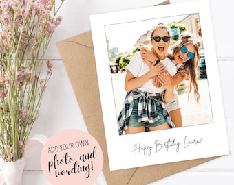 Custom Photo Card, Personalized Greeting Card for Birthday, Anniversary, Boyfriend/Girlfriend Love Card, Create your own Birthday Photo Card