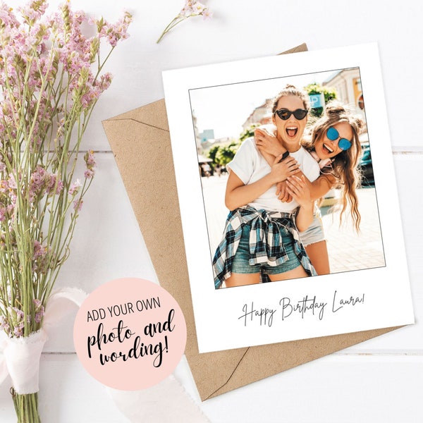 Custom Photo Card, Personalized Greeting Card for Birthday, Anniversary, Boyfriend/Girlfriend Love Card, Create your own Birthday Photo Card