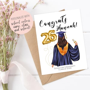 Tarjeta de GRADUACIÓN PERSONALIZADA para la Clase de 2026 Tarjeta de Felicitaciones para Graduados Tarjeta de Graduación 2026 Anuncio de Graduación Regalo de Graduación imagen 1