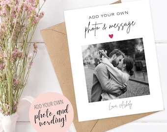 Personalized Photo Birthday Card, Custom Birthday Card, Birthday Photo Keepsake, Add Photo Card, Custom Anniversary Card, custom Photo card