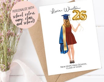 GRADUATION Card for Class of 2026, PERSONALIZED Graduation Card Congratulations Grad Card 2026 Graduation Card Graduation Announcement 2030