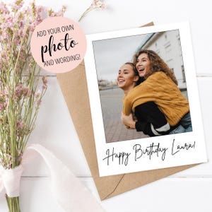 Custom Photo Card, Personalized Greeting Card for Birthday, Anniversary, Boyfriend/Girlfriend Love Card, Create your own Birthday Photo Card
