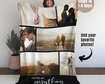 Manta personalizada con foto, collage personalizado, manta Minky Sherpa para la familia, regalo de Navidad para el Día de la Madre, recuerdo de decoración del hogar.