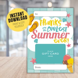 Summer Camp Counselor Appreciation Gift Card Holder - Pool Camp Counselor Gifts, Summer Camp Gifts, Summer Camp Gifts, Camp Leader Thank you
