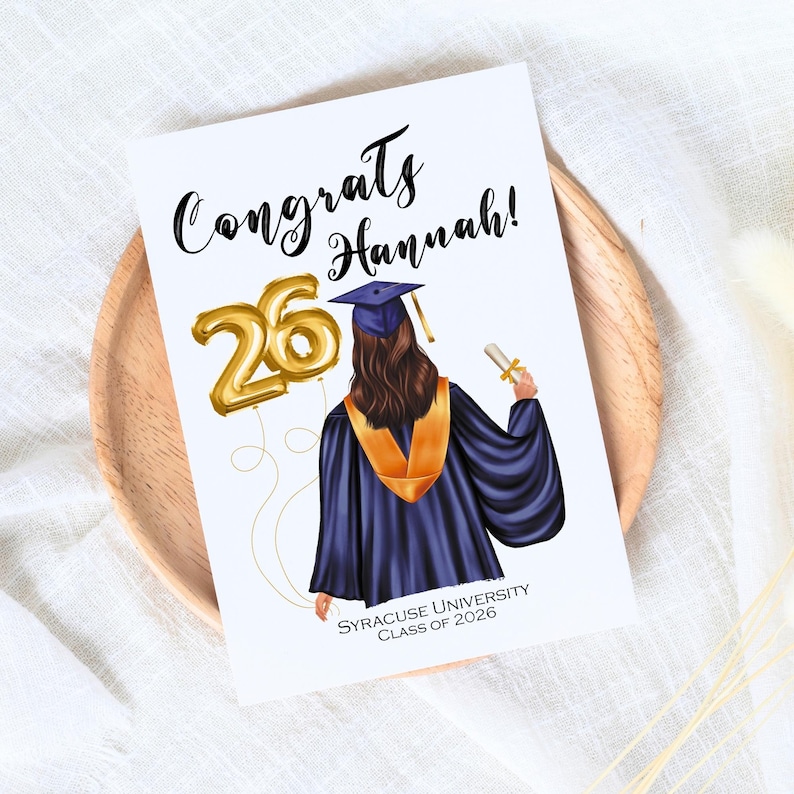 Tarjeta de GRADUACIÓN PERSONALIZADA para la Clase de 2026 Tarjeta de Felicitaciones para Graduados Tarjeta de Graduación 2026 Anuncio de Graduación Regalo de Graduación imagen 3
