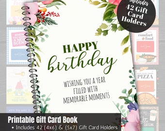 Printable Birthday Gift Card Book for Mom, Wife, Daughter Birthday Care Package, Instant Download, Personalized Birthday Gift Idea for Son