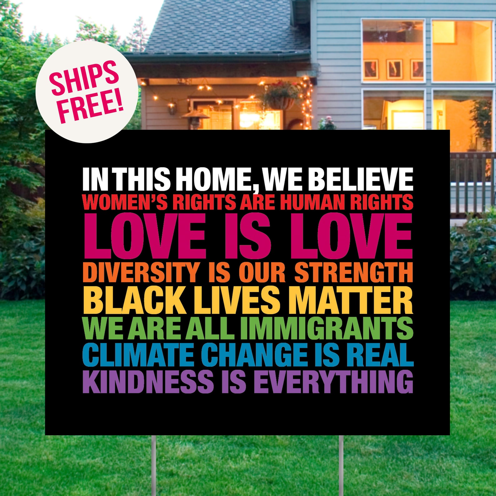 WE BELIEVE YARD Sign Science is Real Yard Sign Kindness - Etsy