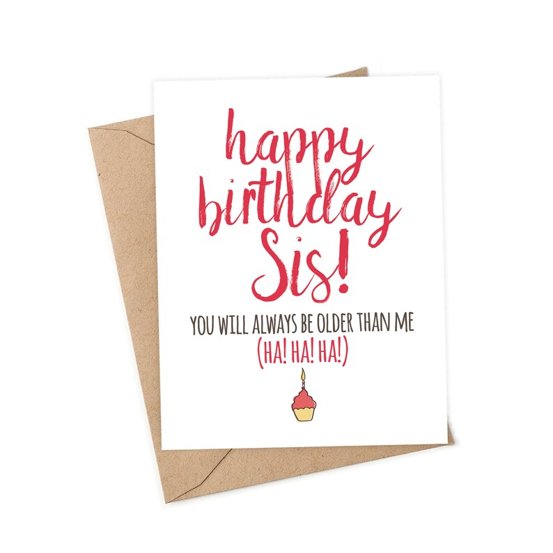 SISTER BIRTHDAY CARD Funny Older Sister Birthday Card Big Etsy UK