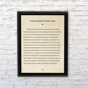 Custom Book Page Print, Any Quote Print, Typewriter quote art, personalized quote, Custom poem print, vintage book print, Book Lover Gift