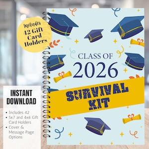 Graduation Gift Card Book College Gift Card Book for Graduation Printable Graduation Gift Card for College Survival Book Grad Gift Card Book